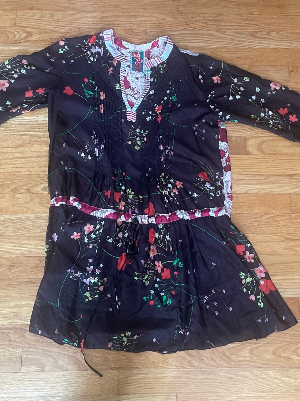 Johnny Was 100% Silk Floral Tunic